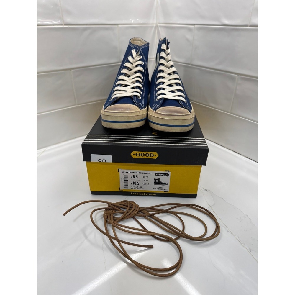 HOOD 1955 CONFERENCE HIGH CUT SNEAKERS LOYAL BLUE size 8.5